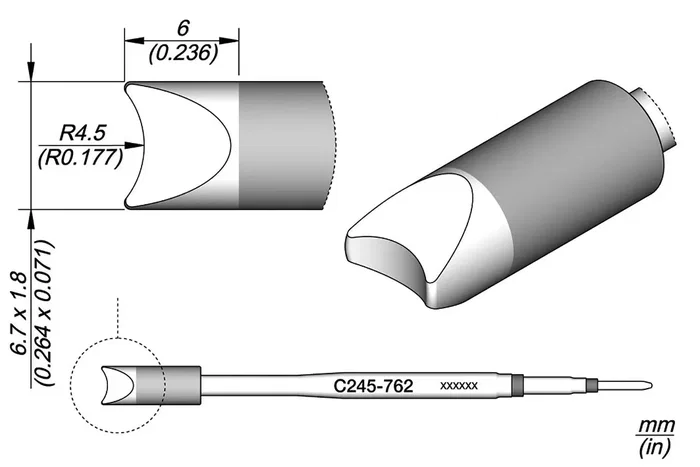 JBC TOOLS Punta de soldadura especial 1,8x6,7mm
