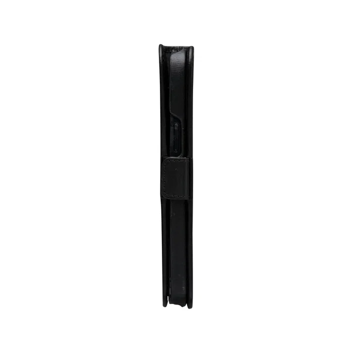 Lynge Funda cartera con cierre magnético de cuero negro para Apple iPhone 12 / iPhone 12 Pro (15.5 cm / 6.1") con 3 bolsillos para tarjetas