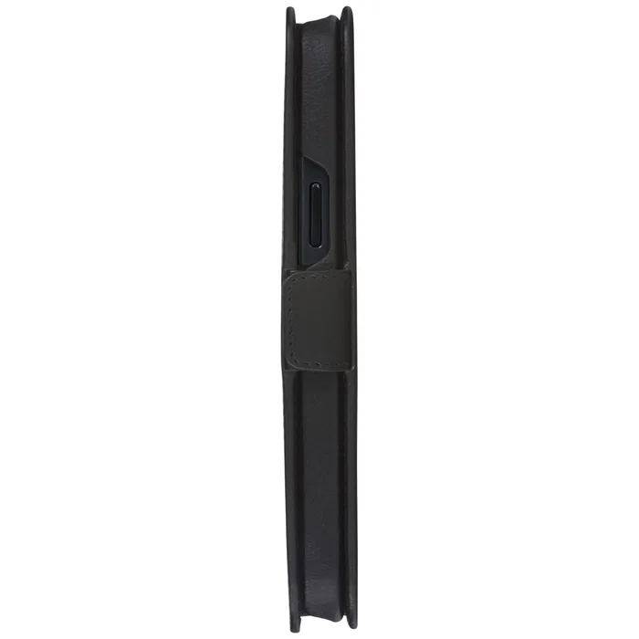 Lynge Funda cartera con cierre magnético de cuero negro para Apple iPhone 12 / iPhone 12 Pro (15.5 cm / 6.1") con 3 bolsillos para tarjetas