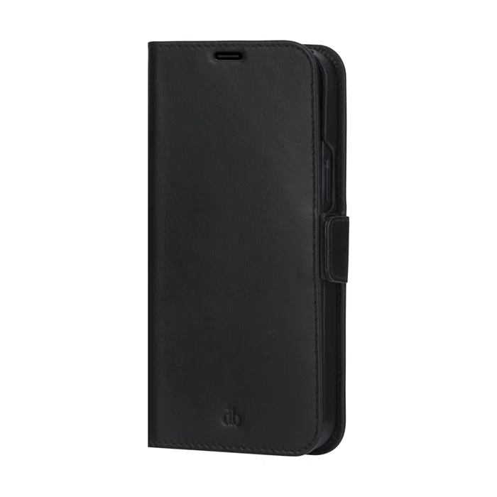 Lynge Funda cartera con cierre magnético de cuero negro para Apple iPhone 12 / iPhone 12 Pro (15.5 cm / 6.1") con 3 bolsillos para tarjetas