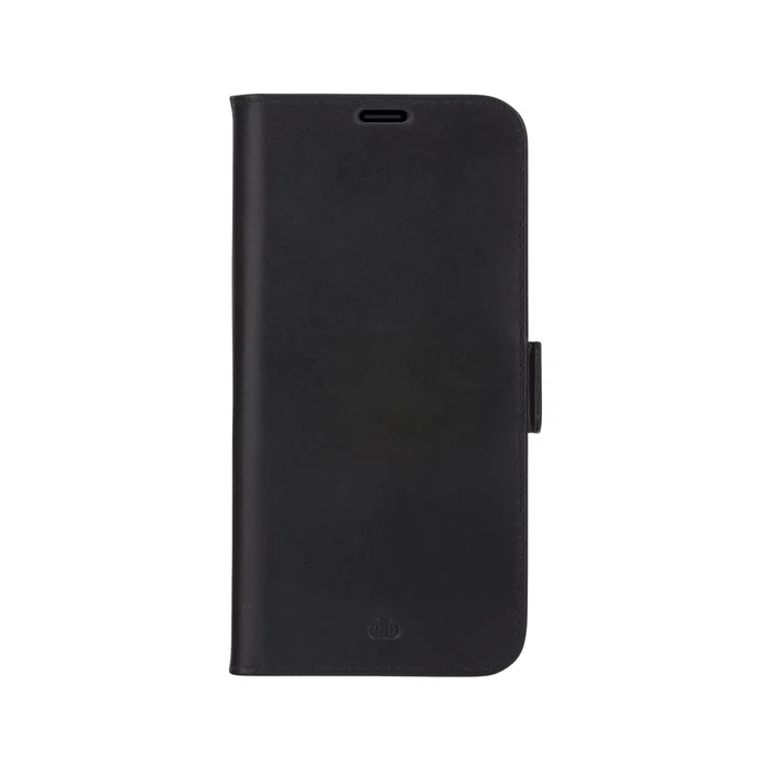 Lynge Funda cartera con cierre magnético de cuero negro para Apple iPhone 12 / iPhone 12 Pro (15.5 cm / 6.1") con 3 bolsillos para tarjetas