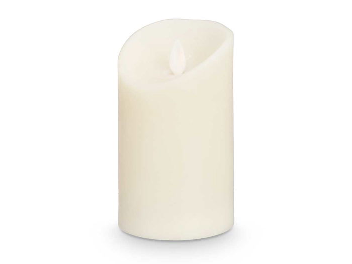 Giftdecor Vela Led Crema Mediana 12.5x7.5 cm, Plastico y Cera, Amarillo, 2xAA (Set de 24)