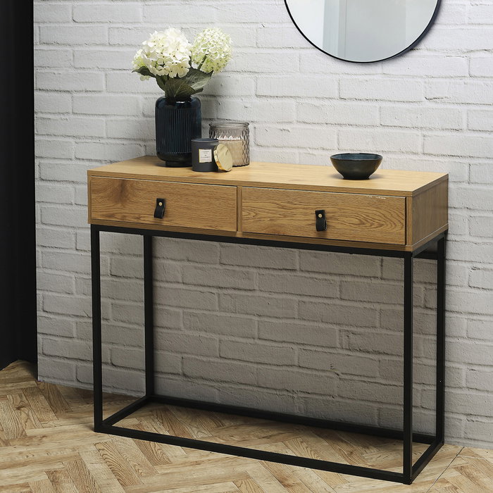 Home Deco Factory Consola con 2 Cajones Abbott