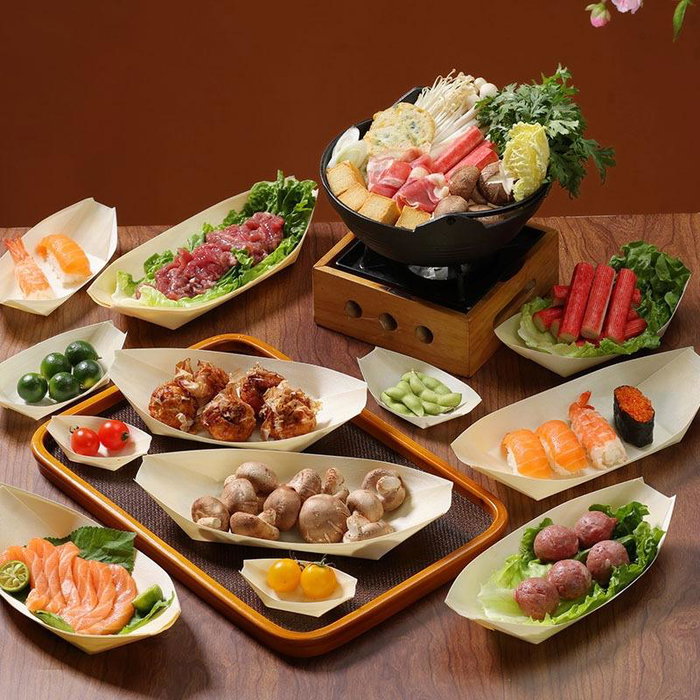 Algon Set de 12 Barquillas de Madera para Postres o Snacks, 10 cm de Largo, Incluye Dimensiones 6x3x12 cm (24 Unidades)