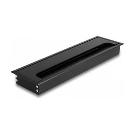 DeLOCK Pasacables para montaje en mesa con cepillo 280 x 80 x 28 mm Negro