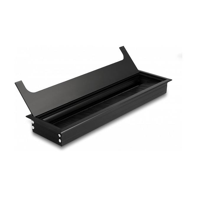 DeLOCK Pasacables para montaje en mesa con cepillo 280 x 80 x 28 mm Negro