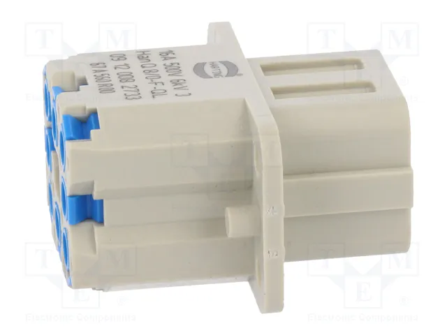 HARTING Han Q Plantilla de Contacto Hembra 16A 500V 9 Pines