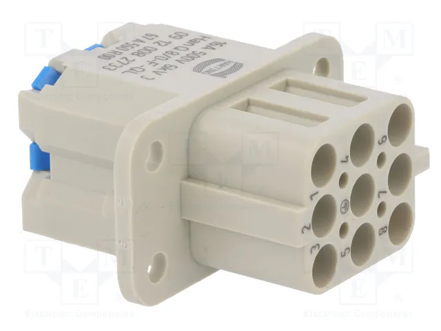 HARTING Han Q Plantilla de Contacto Hembra 16A 500V 9 Pines