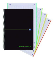 Bloc Oxford Black N´Colors Eu.Book 4 Micro.Tapa Pp A4+ 80H Cuadric. 5X5 90G (Set de 5)