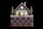 DKD Home Decor Calendario Adviento Navidad Fantasia Rojo Verde Madera Led 8 x 33 x 32 cm (2 Unidades)