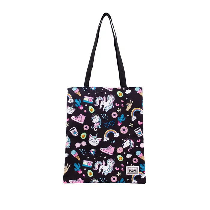 Oh My Pop Bolsa Tote Shopping Bag Illusion Negro Oh My Pop Bolsa Tote Shopping Bag Illusion Negro