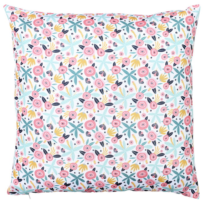 Home Deco Kids Cojín Pompón Vallee Outlet 40x40 cm Cara con Pompones y Flores