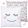 Home Deco Kids Cojín Pompón Vallee Outlet 40x40 cm Cara con Pompones y Flores