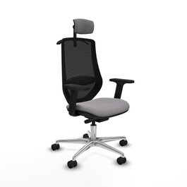 PIQUERAS Y CRESPO Silla de oficina Mardos con mecanismo Sincro/Traslack Gris y Negro