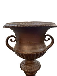 DKD Home Decor Jarrón de Hierro Colado Patinado Óxido Marrón