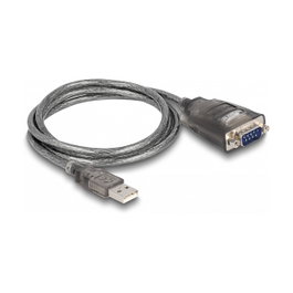 DeLOCK Adaptador USB 2.0 Tipo-A a Serial RS-232 D-Sub 9 pin con 3 LED, 1 m