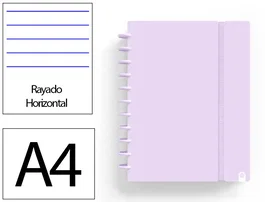 Carchivo Cuaderno Ingeniox Foam A4 80 Hojas Rayado Horizontal Malva Pastel