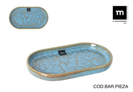 La Mediterranea Bandeja Oval Scratch Blue, 18 unidades
