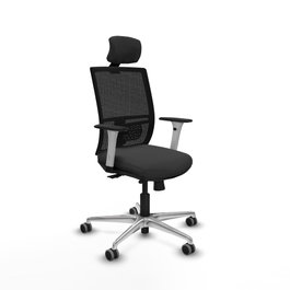 PIQUERAS Y CRESPO Silla de oficina Yunquera Gris oscuro con malla negra
