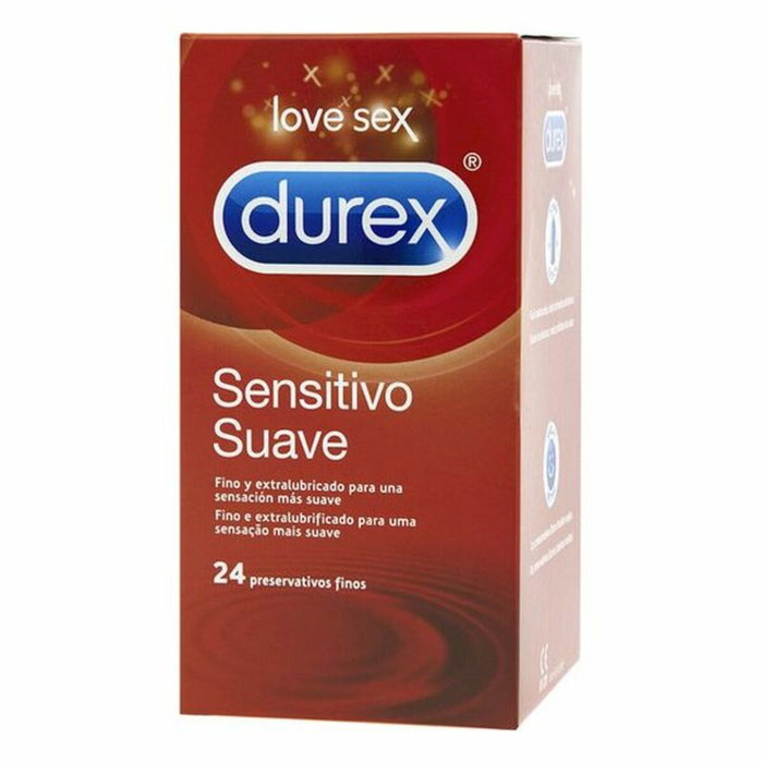 Durex Preservativos Sensitivo Suave Extrafinos y Extra Lubricados 24 Unidades