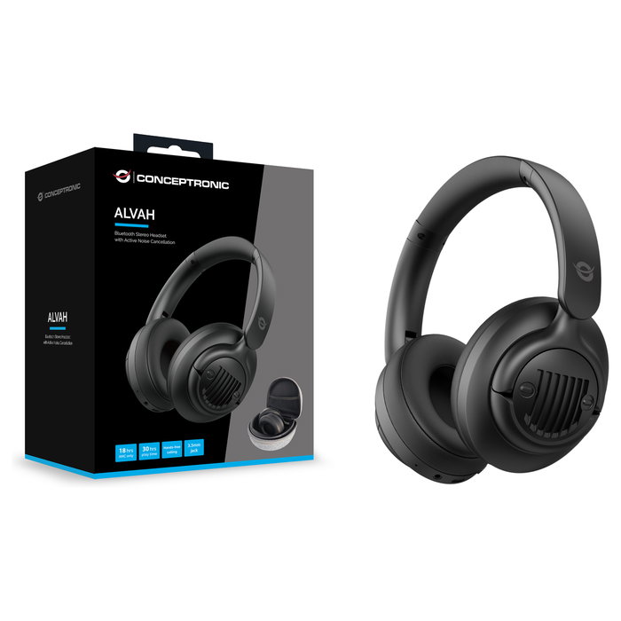 Conceptronic ALVAH02B Auriculares Inalámbricos con Cancelación de Ruido Negro