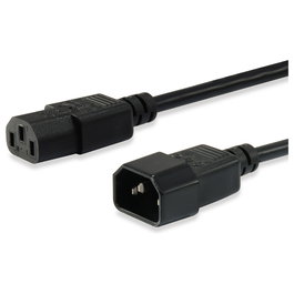 EQUIP 112100 Cable Kaltgeräteverlängerung IEC C14 a IEC C13, 1.8 Metros, Negro