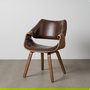 Silla Marrón Madera / Simil Piel 61 X 56 X 82 cm