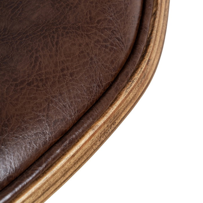 Silla Marrón Madera / Simil Piel 61 X 56 X 82 cm Silla Marrón Madera / Simil Piel 61 X 56 X 82 cm