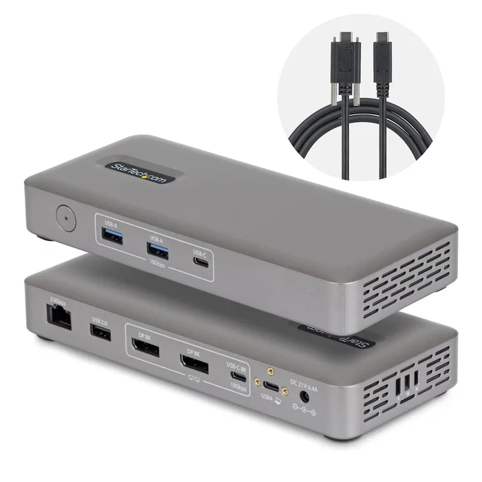 StarTech USB4 Dual Display Docking Station 4K con carga de 100W StarTech USB4 Dual Display Docking Station 4K con carga de 100W