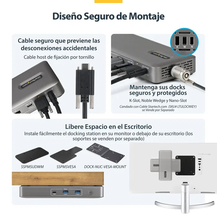 StarTech USB4 Dual Display Docking Station 4K con carga de 100W StarTech USB4 Dual Display Docking Station 4K con carga de 100W
