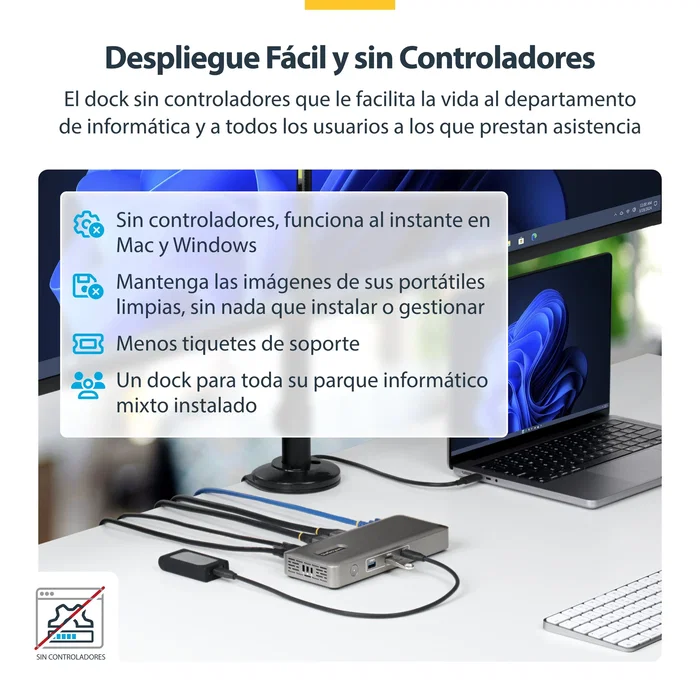 StarTech USB4 Dual Display Docking Station 4K con carga de 100W StarTech USB4 Dual Display Docking Station 4K con carga de 100W