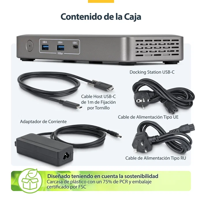 StarTech USB4 Dual Display Docking Station 4K con carga de 100W StarTech USB4 Dual Display Docking Station 4K con carga de 100W