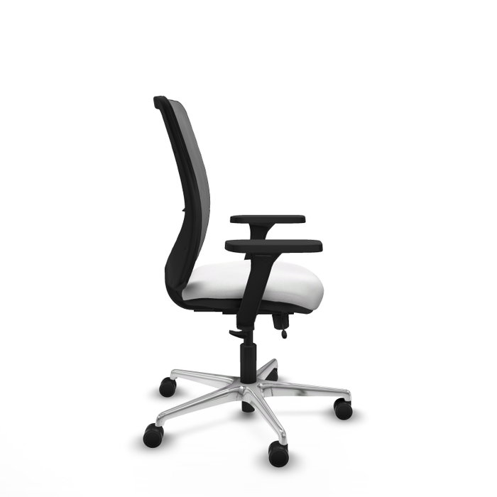 PIQUERAS Y CRESPO Silla de oficina Zulema con mecanismo Sincro/Traslack, Brazos 3D, Blanco y Gris