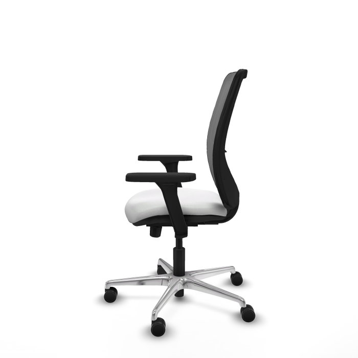 PIQUERAS Y CRESPO Silla de oficina Zulema con mecanismo Sincro/Traslack, Brazos 3D, Blanco y Gris