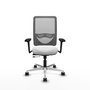 PIQUERAS Y CRESPO Silla de oficina Zulema con mecanismo Sincro/Traslack, Brazos 3D, Blanco y Gris