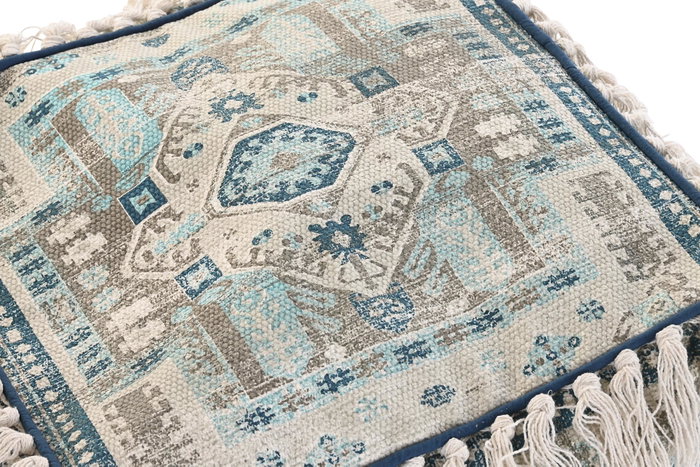 DKD Home Decor Cojin Suelo Estilo Arabe Azul Beige 40 x 40 x 40 cm