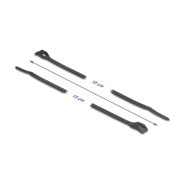 DeLOCK 19467 Brida para cables de cabeza plana 150 x 3,6 mm, 100 piezas, negro DeLOCK 19467 Brida para cables de cabeza plana 150 x 3,6 mm, 100 piezas, negro