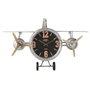 DKD Home Decor Reloj de Pared Metal Avión Plateado BOLAI AVION 25