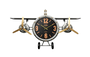 DKD Home Decor Reloj de Pared Metal Avión Plateado BOLAI AVION 25