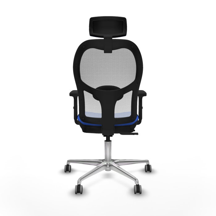 PIQUERAS Y CRESPO Silla de oficina Jorquera con mecanismo Sincro/Traslack, Azul y Blanco