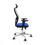 PIQUERAS Y CRESPO Silla de oficina Jorquera con mecanismo Sincro/Traslack, Azul y Blanco