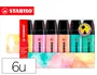 Stabilo BOSS Original Marcadores Fluorescentes Colores Pastel, 6 Unidades