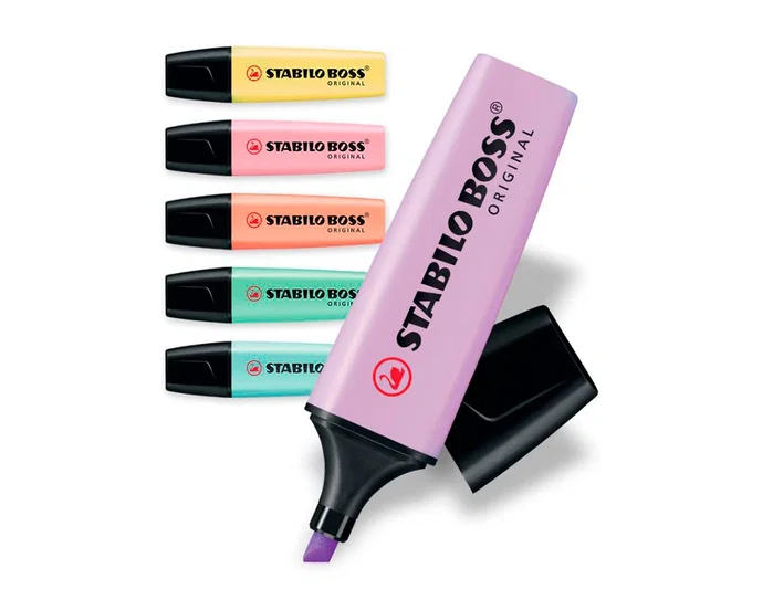 Stabilo BOSS Original Marcadores Fluorescentes Colores Pastel, 6 Unidades Stabilo BOSS Original Marcadores Fluorescentes Colores Pastel, 6 Unidades