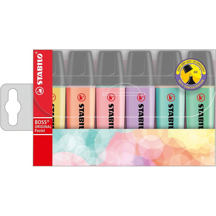 Stabilo BOSS Original Marcadores Fluorescentes Colores Pastel, 6 Unidades Stabilo BOSS Original Marcadores Fluorescentes Colores Pastel, 6 Unidades