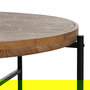 Mesa Centro Natural-Negro Metal-Madera 89 X 89 X 42,50 cm