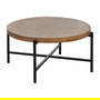 Mesa Centro Natural-Negro Metal-Madera 89 X 89 X 42,50 cm