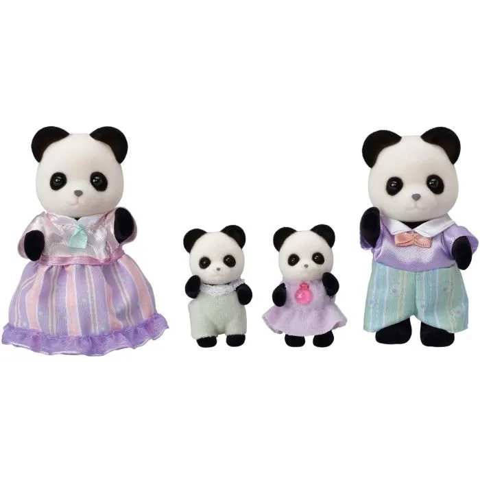 Sylvanian Families La Familia Panda para Niños con 4 Personajes Articulados