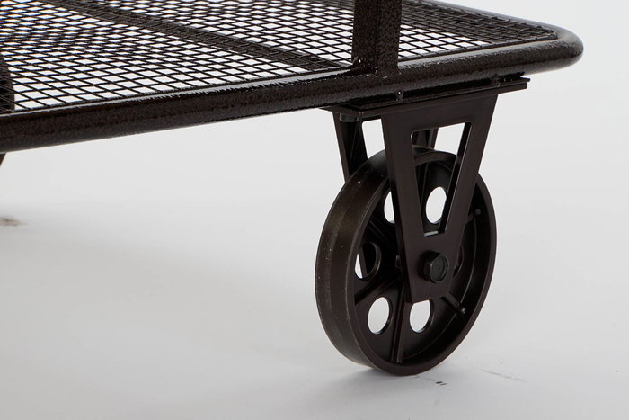 DKD Home Decor Mesa Centro Loft 54 x 52 x 112 cm Negro Natural Metal Abeto 1 Estantería Metal y Abeto Ruedas