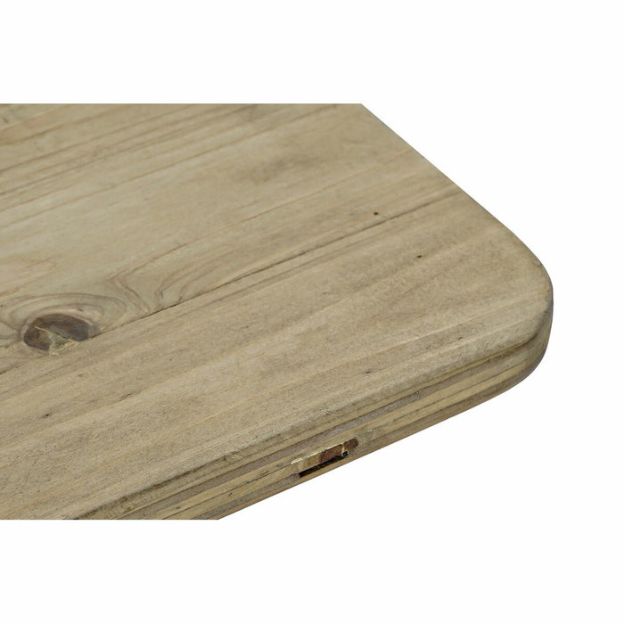 DKD Home Decor Mesa Centro Loft 54 x 52 x 112 cm Negro Natural Metal Abeto 1 Estantería Metal y Abeto Ruedas