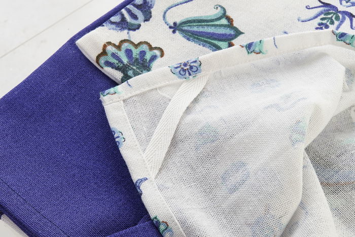 DKD Home Decor Paño Tradicional Azul Blanco 40 x 60 cm Set de 2 (Algodón)